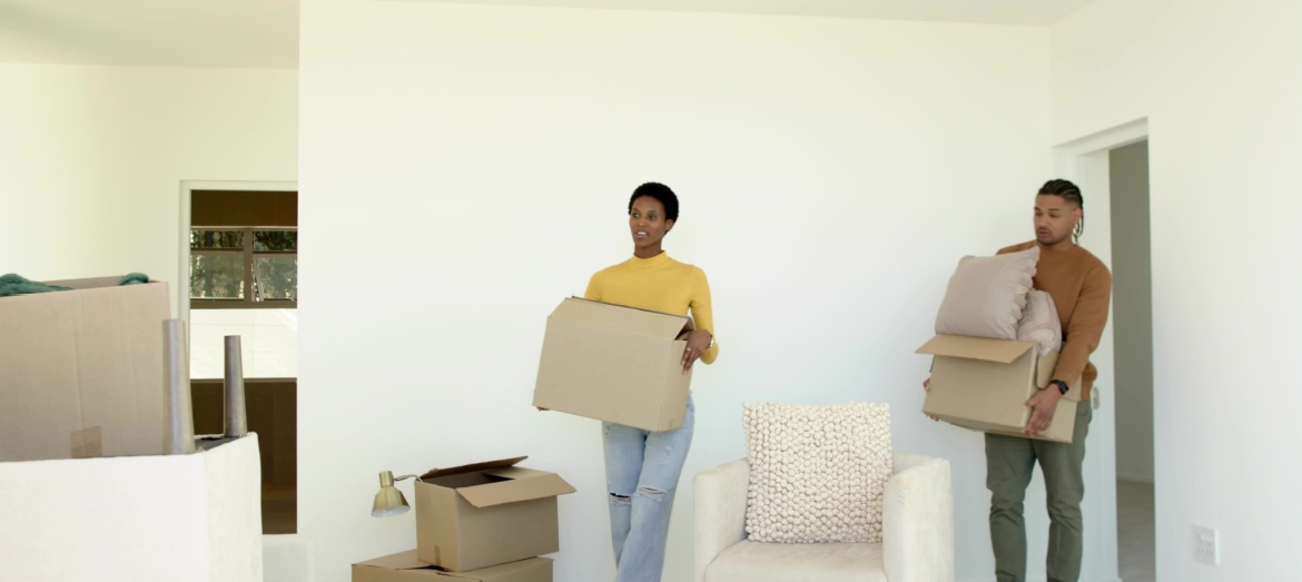 A couple moving into a home.